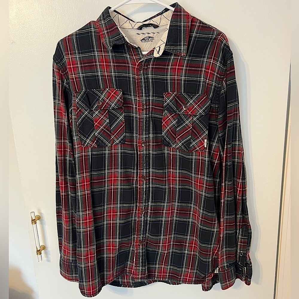 EUC Van’s Plaid Flannel Button Down Men’s Shirt, Large